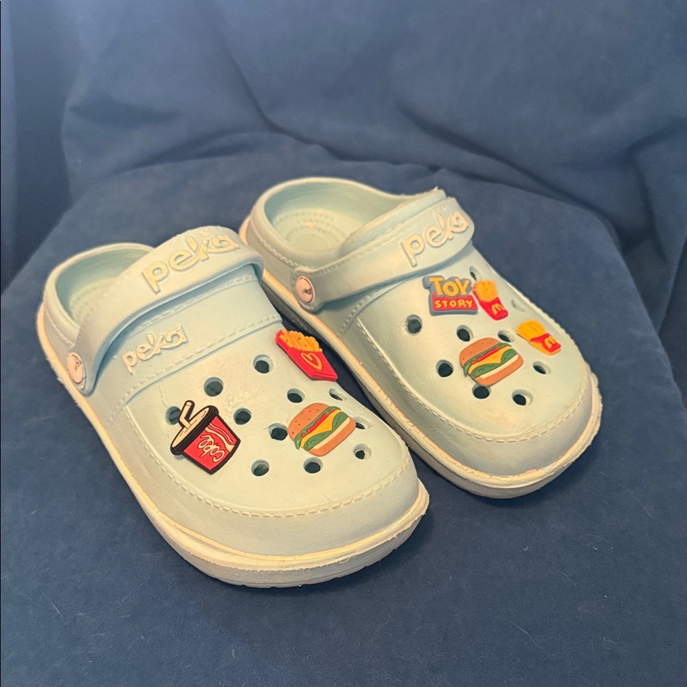 Blue Clogs with Fun Charms size 38